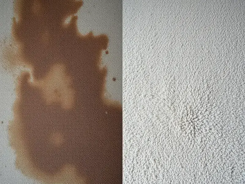 Before: heavily soiled carpet